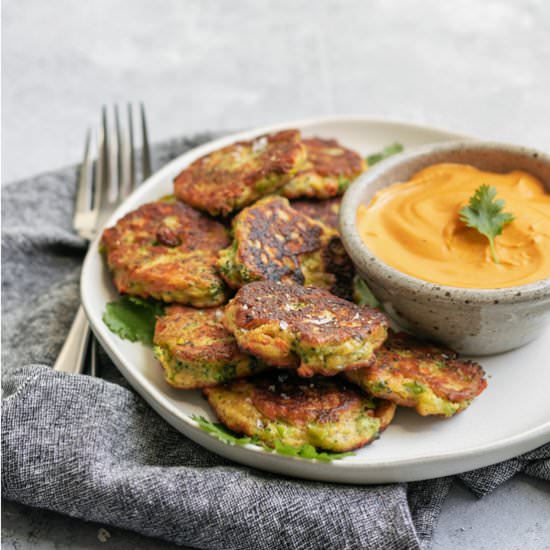 Vegan Broccoli Fritters - Recipe photo by thecuriouschickpea