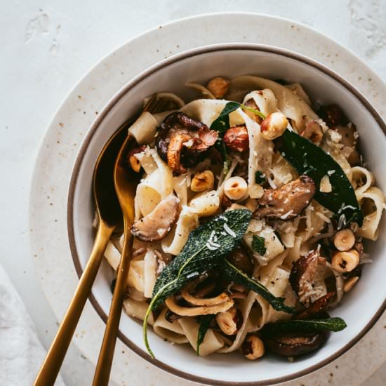 Tagliatelle with Wild Mushrooms - Recipe photo by lepetitchefsb