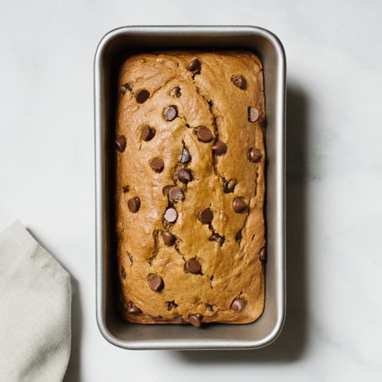 Pumpkin Chocolate Chip Bread - Recipe photo by maycontainsugar