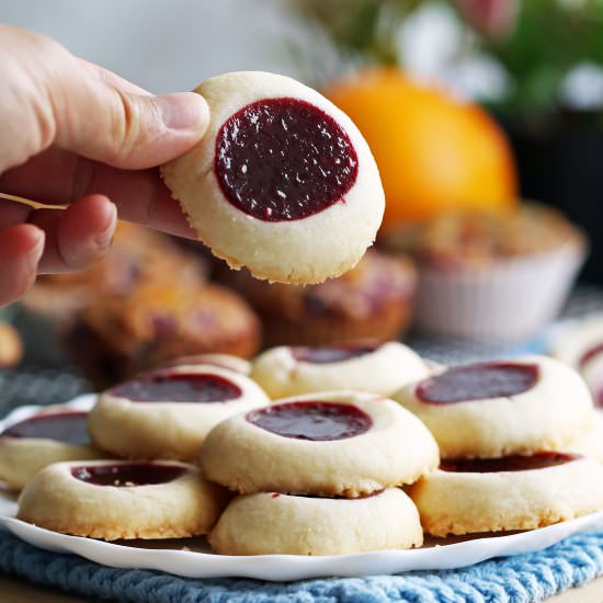 Raspberry Thumbprint Cookies - Recipe photo by Yay For Food