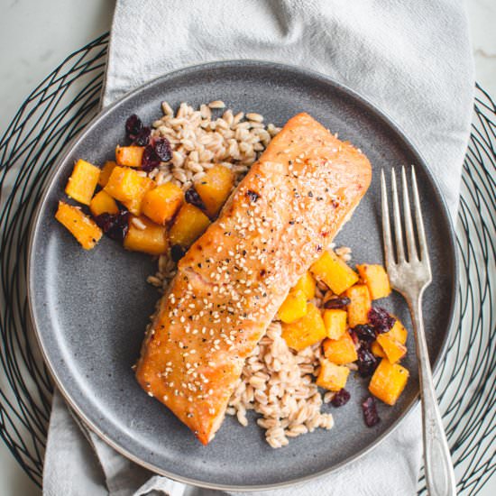 Miso Maple Roasted Salmon - Recipe photo by SweetCayenne