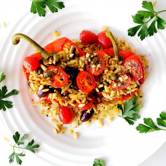 Italian Stuffed Peppers with Lemon - Recipe photo by letstalkvegan.today