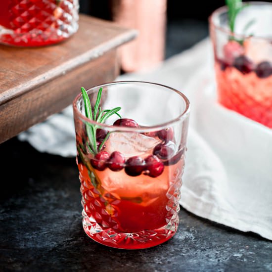 Cranberry Rosemary Shrub Cocktail - Recipe photo by goodlifeeats