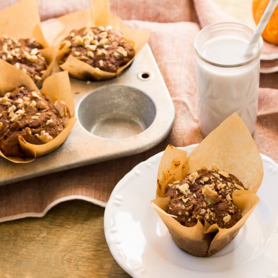 Vegan Pumpkin Walnut Muffins - Recipe photo by Spoonwithme