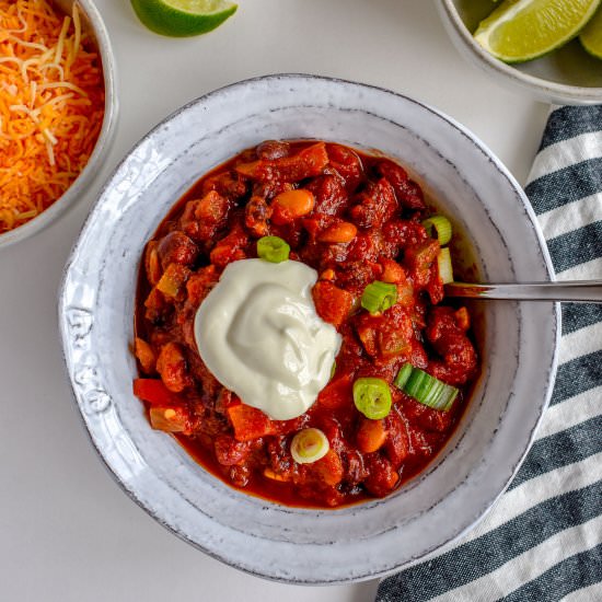 3 Bean Simple Veggie Chili - Recipe photo by ibroughtbread