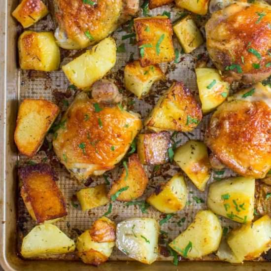 Chicken and Potatoes - Recipe photo by peasandpeonies