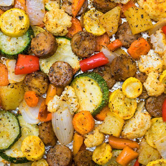 Oven Roasted Sausage and Vegetables - Recipe photo by 1PotRecipes