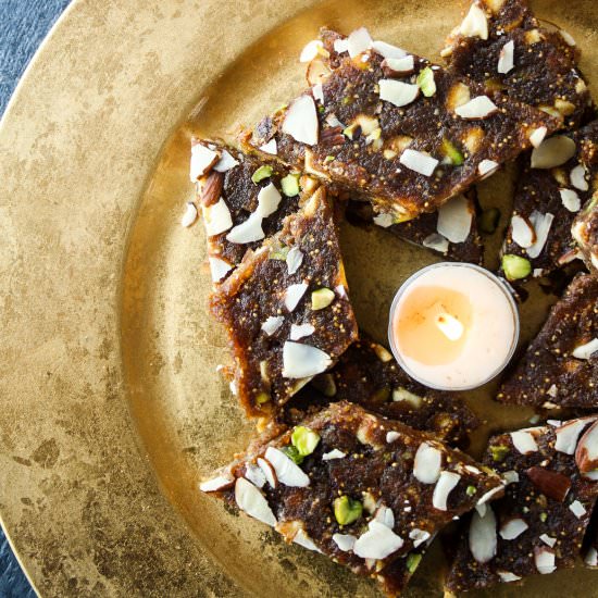 Anjeer Burfee (Fig Bars) - Recipe photo by The Desserted Girl