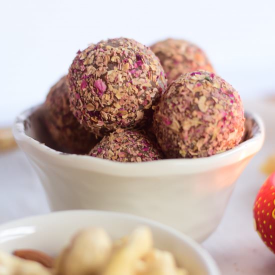 Date Nuts and Rose energy balls - Recipe photo by cookingwithpree
