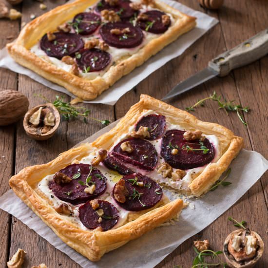Beetroot And Goat's Cheese Tarts - Recipe photo by thehealthytart