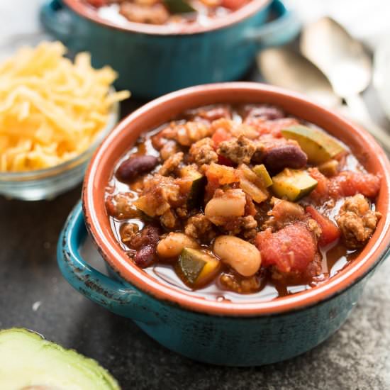 The Best Turkey Chili - Recipe photo by nutritiouseats
