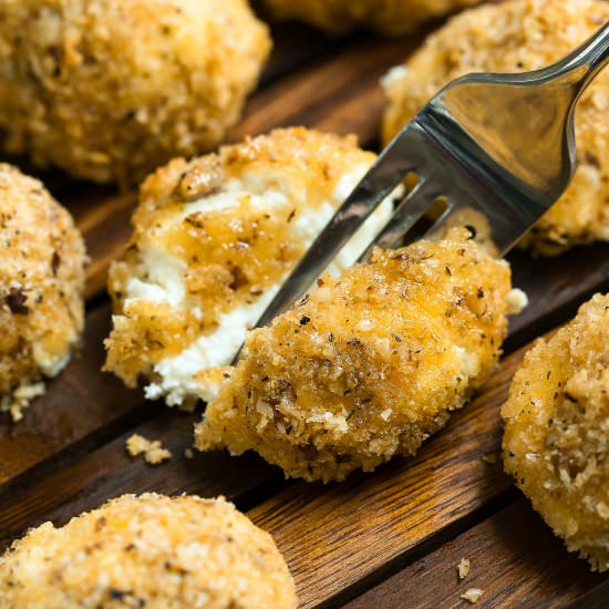 Baked Goat Cheese Balls - Recipe photo by peasandcrayons