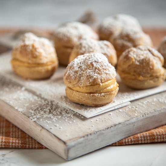 Pumpkin Cream Puffs - Recipe photo by cardamomandcoconut