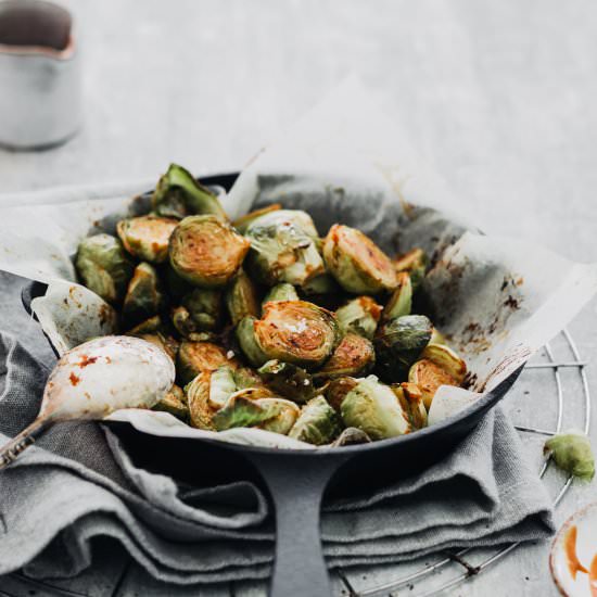 ROASTED BRUSSELS SPROUTS - Recipe photo by healthylittlecravings