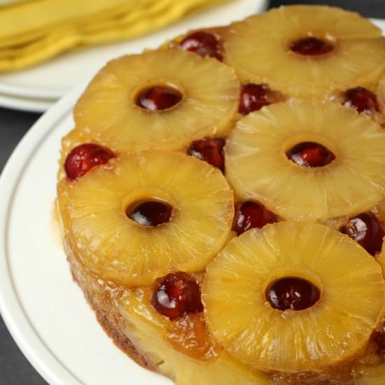 Vegan Pineapple Upside Down Cake - Recipe photo by lovingitvegan