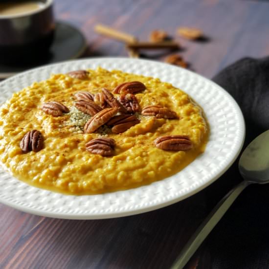 Spiced Pumpkin Grain Free Oatmeal - Recipe photo by TasteAbounds
