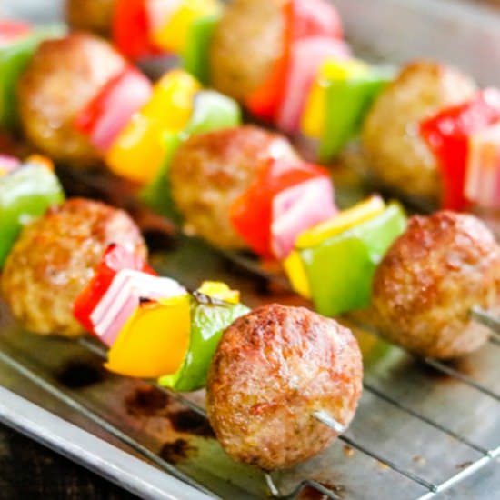 Italian Meatball Kabobs - Recipe photo by KyleeCooks