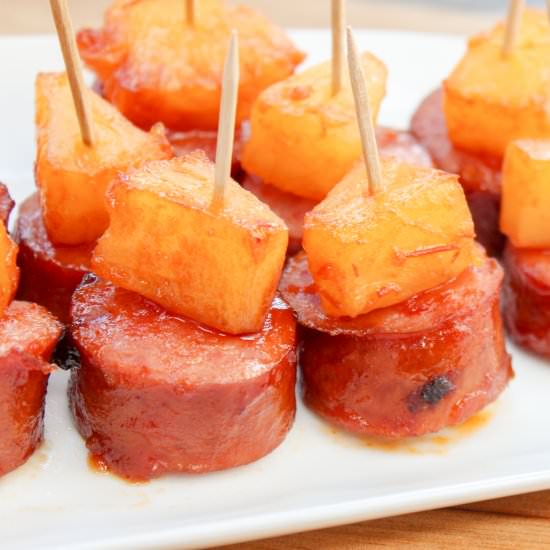 Smoked Sausage Pineapple Bites - Recipe photo by Cheesecurdinparadise