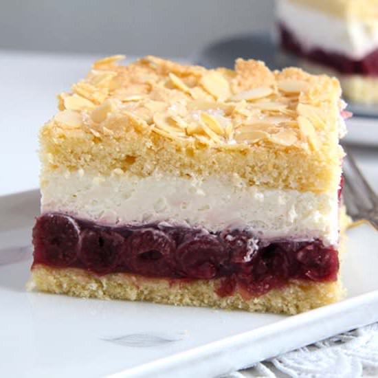 Creamy Cheesecake with Cherries - Recipe photo by adinutza
