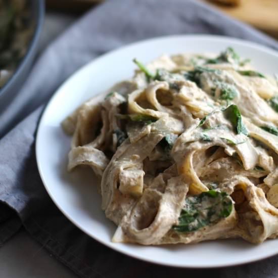 Walnut Ricotta Sauce Fettuccine - Recipe photo by TalkingMeals