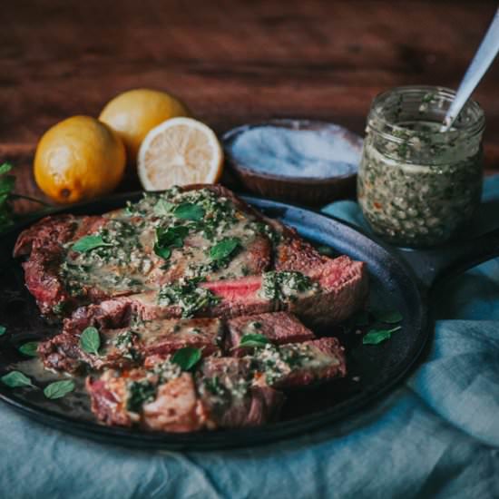 Sirloin Steak with Chimichurri - Recipe photo by ayokitchen