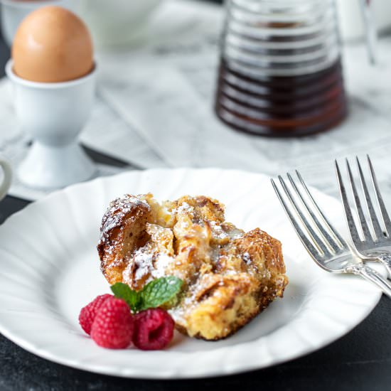 Croissant French Toast Bake - Recipe photo by ONEarmedMAMA