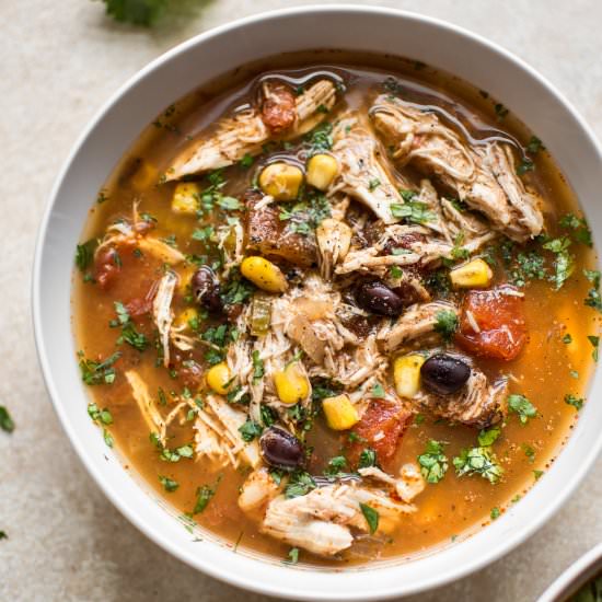 Crockpot Chipotle Chicken Soup - Recipe photo by saltandlavender