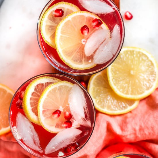 Pomegranate & Lemon Rosé Spritzer - Recipe photo by ShortGirlTallOrder