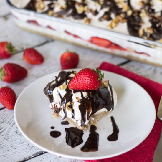 No Bake Banana Split Cheesecake - Recipe photo by littlebitrecipes