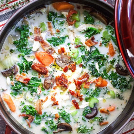 Paleo Creamy Chicken Kale Soup - Recipe photo by IHeartUmami