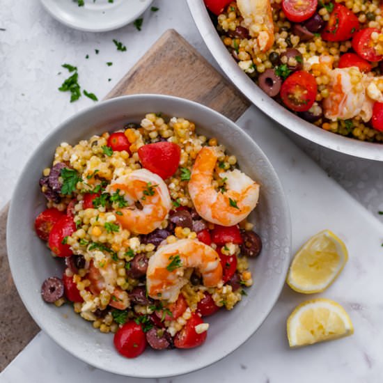 Mediterranean Couscous with Shrimp - Recipe photo by feelgoodfoodie1