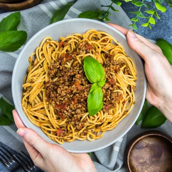Pasta with Meat Sauce - Recipe photo by Veronikas Kitchen