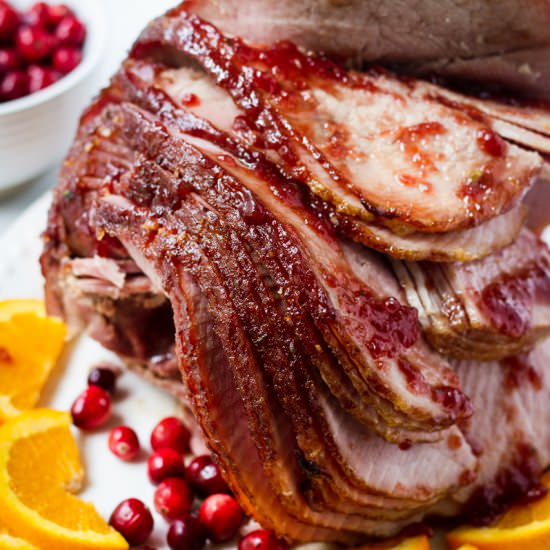 Cranberry Orange Glazed Ham - Recipe photo by cookingformysoul
