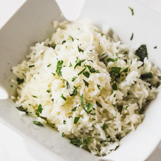 Perfect Basmati-Cilantro Rice - Recipe photo by Never Not Hungry