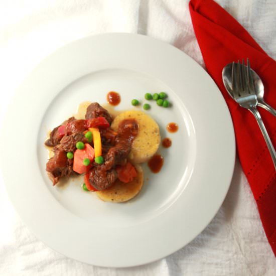 Filipino Beef Mechado with Polenta - Recipe photo by mercmarket