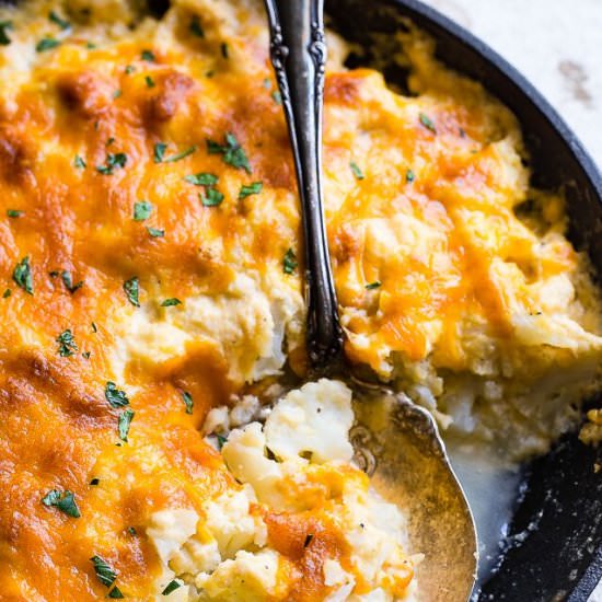 Low Carb Cheesy Cauliflower Gratin - Recipe photo by foodfaithfitness