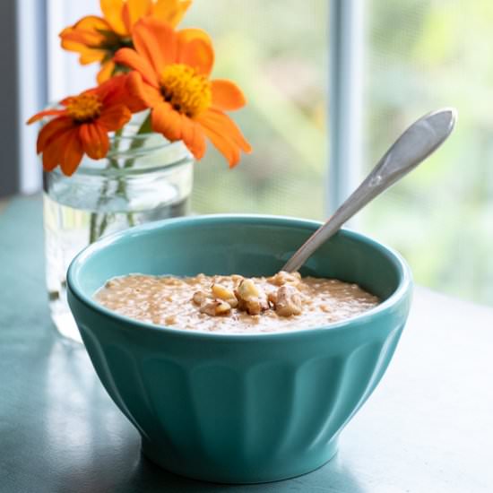 Pumpkin Pie Steel Cut Oats - Recipe photo by sidewalkshoes