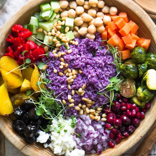 Purple Cauliflower Rice Salad - Recipe photo by theviewfromgreatisland