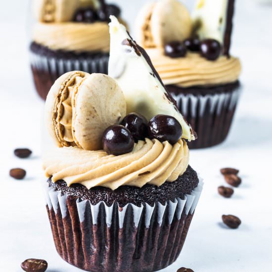 Mocha Cupcakes with Coffee Bark - Recipe photo by piesandtacos