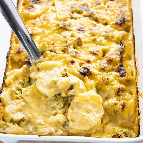 Broccoli Cheddar Scalloped Potatoes - Recipe photo by TheSaltyMarshmallow