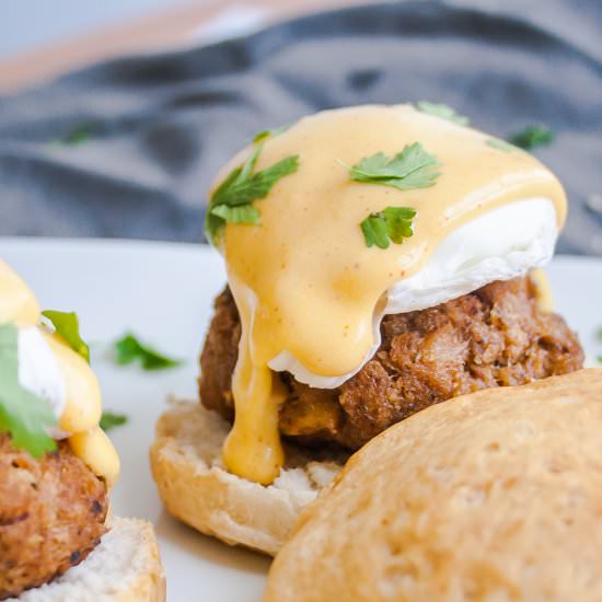 Crab Cake Eggs Benedict - Recipe photo by More Than You Can Chew