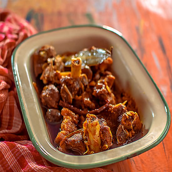 Mutton cooked with whole spices - Recipe photo by Debjanir Rannaghar