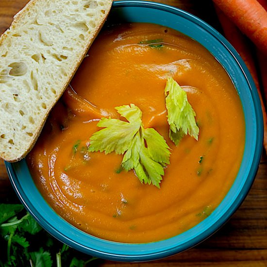Carrot & Coriander Soup - Recipe photo by SipsNibblesBites