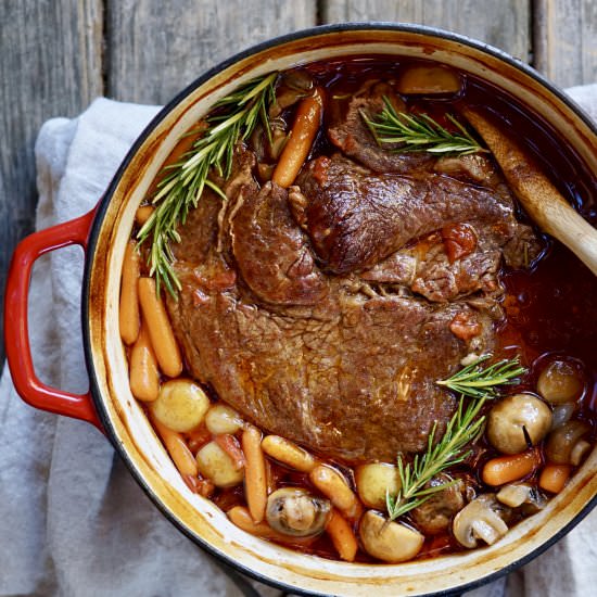 Oven-Braised Pot Roast - Recipe photo by simmerandsauce
