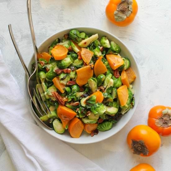 Brussels Sprouts + Persimmon Salad - Recipe photo by champagne-tastes