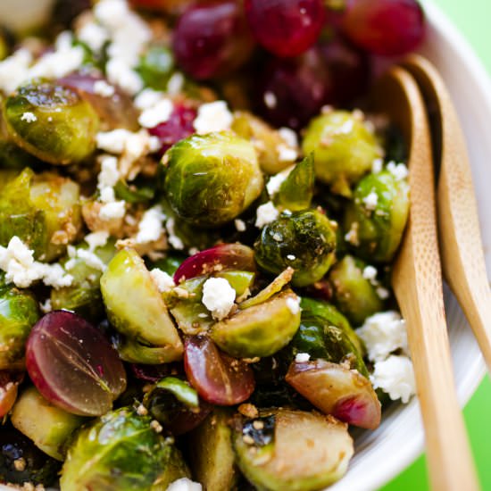 Roasted Brussels Sprouts & Grapes - Recipe photo by liveeatlearn