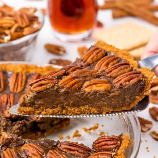 Vegan chocolate pecan pie - Recipe photo by thanksgiving