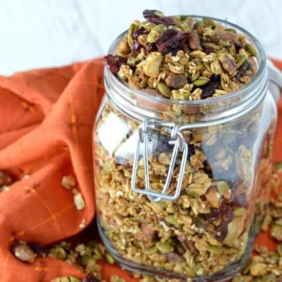 Pumpkin Spice Granola - Recipe photo by chiselandfork