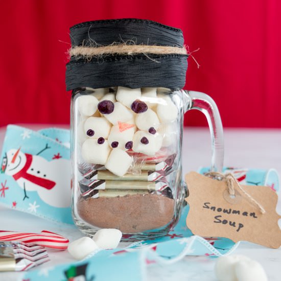 snowman soup edible gifts - Recipe photo by Chewable Structures