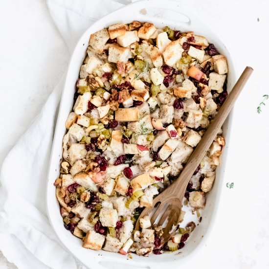 Sourdough Cranberry Apple Stuffing - Recipe photo by wellfedsoul